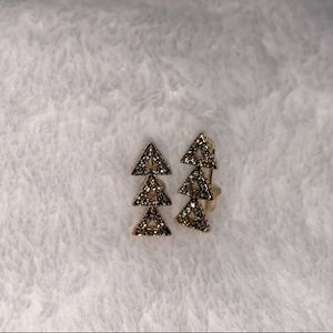 Paved Stones Triangles Earrings Ear Climbers NWOT